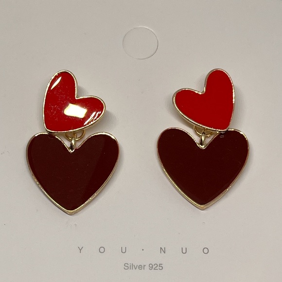 Sweet Heart Shape Titanium Steel Earrings - Picture 3 of 3